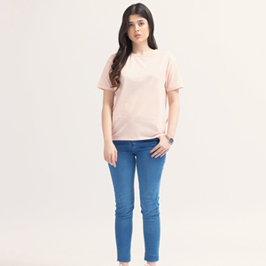 T-shirt 100 % coton pour femme – T-shirt uni décontracté, meilleur design, vente en gros - Product Image 1