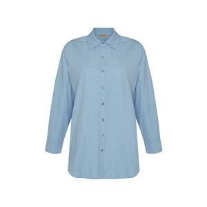Blusa Casual de Popelina para Mujer Mavi, Cuello con Volantes, Corte Holgado, Estilo Vintage Y2K - Product Image 1