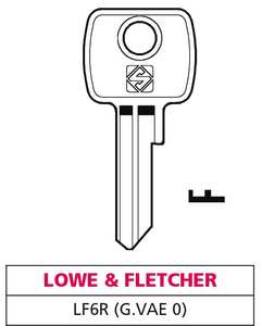 Chiave in ottone Lf6r (g. Vae 0) Lowe & Fletcher - Product Image 1