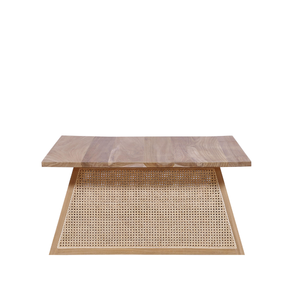 Mesa de Centro de Ratán con Madera de Teca Maciza, Diseño Moderno para Sala de Estar Estilo Indonesio - Product Image 4