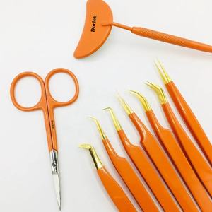 Pinzas de pestañas recubiertas de Color de Material de alta calidad, etiqueta personalizada privada, volumen puntiagudo curvo, las mejores pinzas de extensión de pestañas - Product Image 3