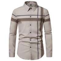 Chemise décontractée à manches longues en tricot Terry pour homme, coupe classique, séchage rapide, boutonnée