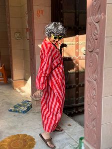 Robe maxi bohème pour femme, longueur au sol, imprimé léopard, coton, modeste, décontractée, écologique, faite à la main - Product Image 5