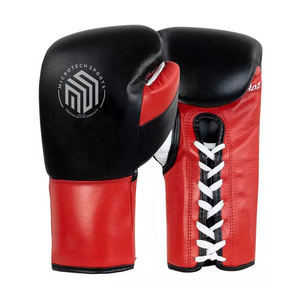 Gants de boxe d'entraînement et de combat de haute qualité en gros à lacets, gants de boxe en cuir de vachette véritable, fabriqués au Pakistan - Product Image 1