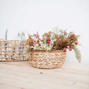 Cuenco tejido de jacinto de agua hecho a mano OEM-Cesta decorativa y de almacenamiento ecológica - Product Image 5