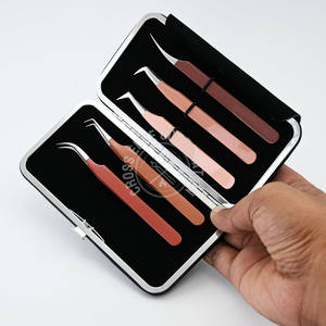 Best Seller Fiber Tip Eyelash Extension Tweezer Curved Volume 90 degree Nano Grip Japanese Stainless Steel Lash <b>Tool</b> - Product Image 1