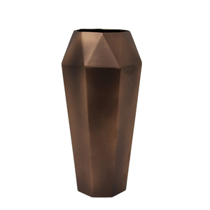 Modern Designer Tableware Decorative Diamond Shape Iron Metal Flower <b>Vase</b> <b>Copper</b> Finishing for Home and Wedding Decoration - Product Image 1