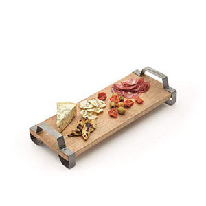 Amazing Wood & Metal <b>Serving</b> <b>Tray</b> <b>With</b> <b>Handle</b> Rectangle Shape, for Home & Hotel Tabletop Food & Drinks <b>Serving</b> <b>Trays</b> - Product Image 1