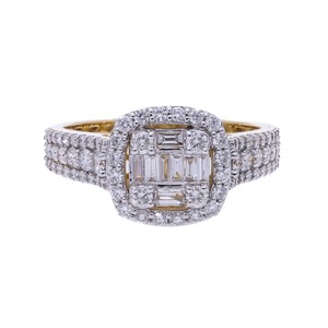 14K สีเหลืองทองสดใสเพชรตัดแบบคลาสสิกโรเดียมชุบ Baguette เพชรธรรมชาติสง่างามเครื่องประดับผู้หญิง - Product Image 6