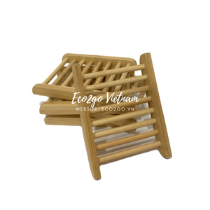 Porte-savon en bambou biologique naturel fait à la main/plateau à savon en bambou avec gravure Laser Logo pour tenir le savon dans la salle de bain, la cuisine - Product Image 3