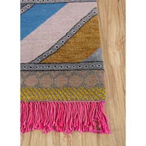 Tapis géométrique noué à la main en laine et soie de bambou Manchaha, rectangulaire, épaisseur 10 mm, pour salon ou couloir - Les-1618 - Product Image 4