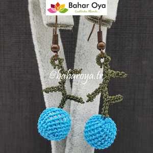 Abierto Mavi İğne Oyası Ardıç Küpe Pendientes de moda - Product Image 1