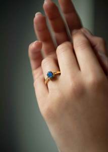 Anillo de Plata de Ley 925 con Baño de Oro y Labradorita Natural de Corte Ovalado, Nuevo Diseño para Mujeres y Niñas, Ideal para Bodas y Fiestas - Product Image 2