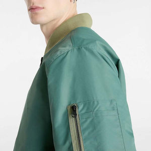 High Quality Men's Canvas Bomber Jacket with Custom Printed Logo on Front Private Label Winter Wear OEM Customizable - Product Image 4