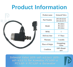 Válvula Solenoide 203-60-62161 203-60-62171 para Excavadora PC100-6 PC120-5 PC120-6, 6 Meses de Garantía, Origen China - Product Image 3