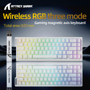 Attack Shark X68Pro 60% Teclado inalámbrico de eje magnético de tres modos 0.01RT 8kHz Teclado para juegos de computadora - Product Image 4