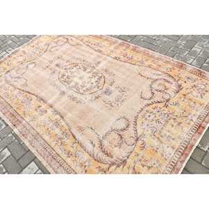 Vintage Rug, 5.5x8.4 ft Turkish Rug, <b>Brown</b> Oriental <b>Wool</b> Rug - Product Image 4