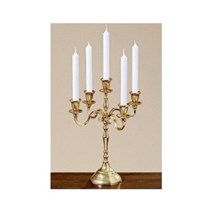 Bougeoir candélabre doré à 5 bras pour hôtel et maison Grand bougeoir en métal de taille personnalisée pour prix de gros - Product Image 1