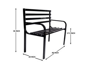 Banc de jardin en métal noir de conception professionnelle pour la maison hôtel jardin extérieur parc sièges banc de patio mobilier extérieur et intérieur - Product Image 4