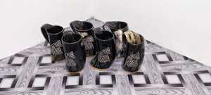 Handcrafted Viking Horn <b>Mug</b> Rustic Ceramic Ale Tankard for Beer Unique Business Gift for Men Norse Fans Medieval Lovers Logo - Product Image 4