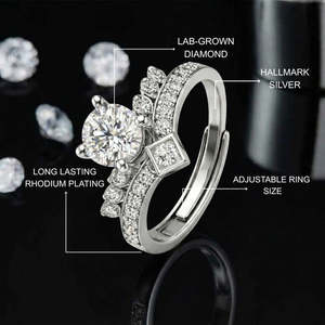 Bague solitaire aigle en argent 925 avec diamant moissanite de 0,8 carat taille unique pour femme - Product Image 3