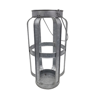 Ensemble de 3 lanternes en verre galvanisé avec poignée, couleur argent, petite taille, nouveau Design pour la décoration de la maison et du mariage - Product Image 1