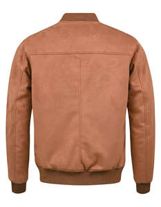 Chaqueta Cargo de Cuero Vintage Impermeable para Hombre, Estilo Urbano, Logotipo Bordado, Cierre de Cremallera, Chaqueta Bomber Extra Grande, Cuello Acanalado, Estilo Vintage - Product Image 2