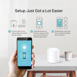 Système Wi-Fi maillé pour toute la maison Tp-liink Deco X20 AX1800 avec prise en charge VoIP, double bande 2,4 G et 5 G, WDS/WPS, 1000 Mbps (1 pièce) - Product Image 4