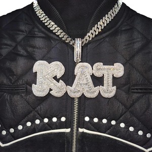 Colgante de moissanita VVS, colgante de diamante personalizado, diseño de letras, colgantes y dijes finos, joyería fina de diamantes para hombres de Hip-Hop Iced Out - Product Image 5