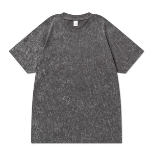 Camiseta gráfica con estampado de lavado ácido personalizada, Camiseta de algodón con lavado de ácido Mineral Vintage, camisetas con cuello redondo para hombre - Product Image 1