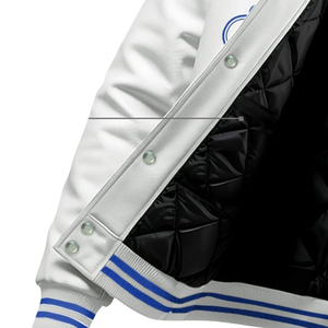 Zeta Phi Beta 1920 Greek Life Blue White Varsity Letterman Jacket Sorority ZPB Chenille Patch Founders Edition - Product Image 4