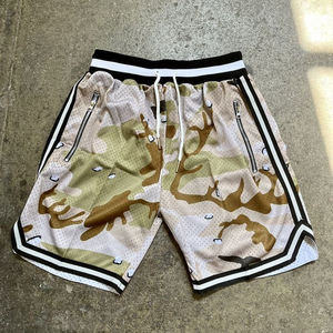 All Over Sublimation Print 100% Polyester Mesh Shorts Poches zippées 5 Inch Inteam Basketball Mesh Shorts pour hommes - Product Image 1