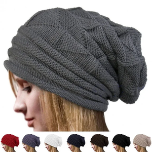 Modèle d'explosion en gros plié hiver tricot chapeau Ski laine gros bonnet tricoté femme chapeau d'hiver - Product Image 2