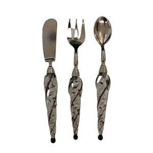 Venta al por mayor de fábrica de larga duración, cuchillo, tenedor, cuchara, cubiertos de acero inoxidable, juego de cubiertos modernos de plata pulida para uso en bodas - Product Image 5