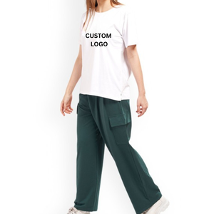 Chaud hiver femmes 100% coton solide dentelle bouton 2 pièces Long ensemble OEM Service confortable Premium tenue décontracté pour la mode et les voyages - Product Image 2