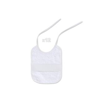 Bavoir en point de croix blanc pour bébés de 0 à 12 mois, 20x25, lot de 2, en coton avec accroche-cinture - Product Image 1