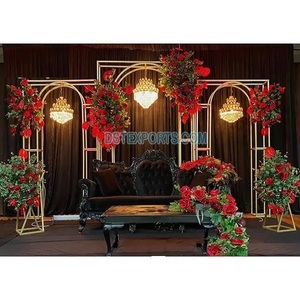 Impressive Wedding Reception Stage Metal <b>Props</b> Christian Wedding Stage Metal Arches Decor Western Wedding Event Stage Metal Set - Product Image 1