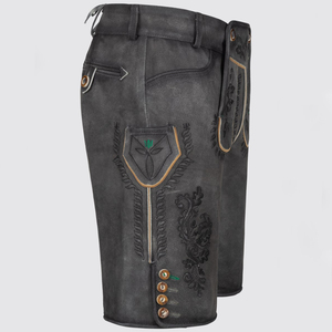 กางเกงขาสั้นสไตล์สตรีทสำหรับผู้ชายกางเกงขาสั้นสไตล์บาวาเรียแบบปรับแต่งได้วัสดุผ้าใบคุณภาพสูงระบายอากาศได้ปานกลางกระดุม6XL ล้วน - Product Image 3