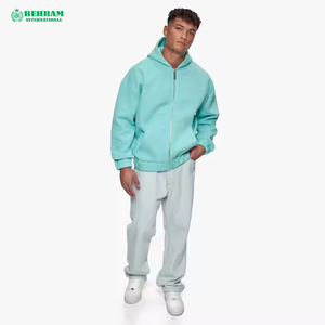 Sweat-shirt à capuche avec fermeture éclair personnalisé, unisexe, 100% coton, molleton/polaire française, séchage rapide, respirant, uni, nouveau design, hiver - Product Image 5