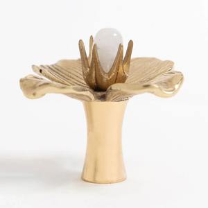 Bouton élégant de conception de fleur verte avec l'abat-jour d'or pour des armoires tiroirs armoires poignée décorative de concepteur pour la maison et le bureau - Product Image 2