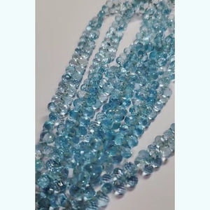 4 hebras de cuentas briolette de faceta de Topacio azul cielo Natural 685 CTS lote Iroc ventas cuentas de lágrima de piedras preciosas de 16 pulgadas de longitud - Product Image 2