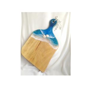 Planche à découper fantaisie avec résine et bois pour hôtel de luxe et cuisine bloc à découper en bois et résine en forme de rectangle - Product Image 6