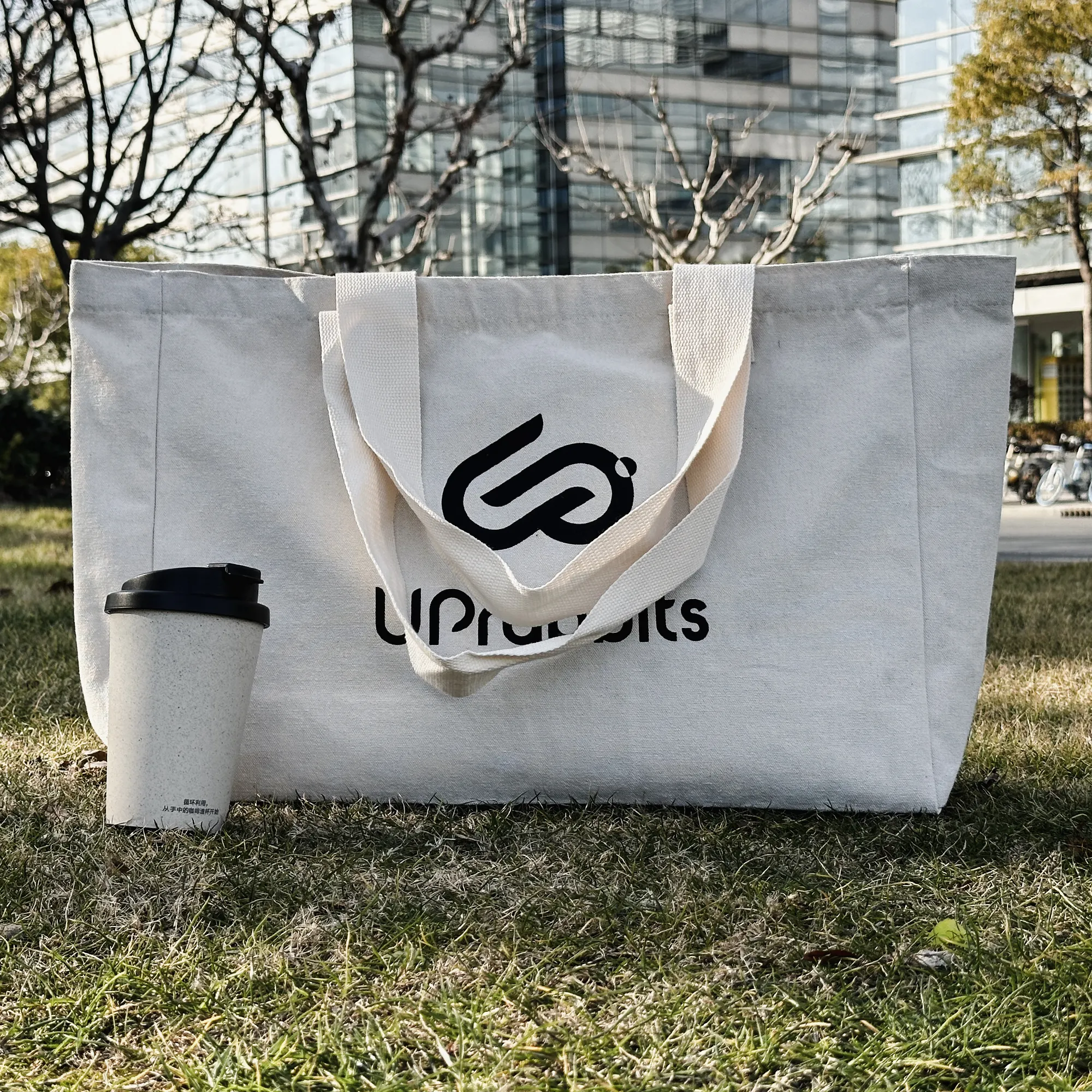 Sacola de lona de algodão pequena e grande para impressão por atacado sacola de lona personalizada com logotipo impresso personalizado