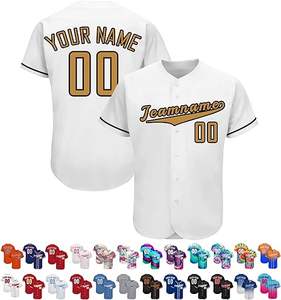 Uniformes de Equipo Sublimados Personalizados, Jersey de Béisbol, Conjuntos de Baloncesto, Secado Rápido, Reversible, Camiseta con Cuello en V y Botones - Product Image 4