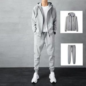 OEM custom logo embroidery printed design <b>mens</b> Autumn/Winter Loose Fit Plus Size Hooded Sweatshirt sets - Product Image 4