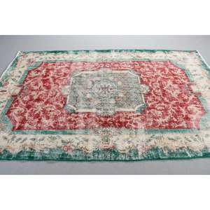 Alfombra de 5,2x8,3 pies, Alfombra Turca Vintage, Alfombra de Lana Roja - Product Image 2