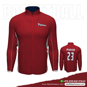 Veste d'échauffement de basket-ball pour hommes, haut d'entraînement à manches longues et fermeture éclair, vêtements de sport légers avec poches - Product Image 3