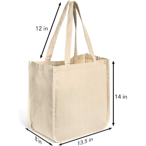 Sac fourre-tout en toile de coton biologique imprimé de logo personnalisé promotionnel sacs à provisions réutilisables sac fourre-tout en toile simple vente pour adultes - Product Image 6