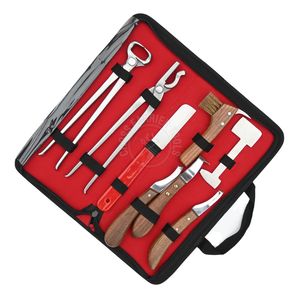 Kit de Herrador para Recorte de Cascos con Cortador de Uñas, Herramienta para Doblar Uñas, Cuchillo Curvo de Doble Cara, Cepillo de Alambre para Eliminar Suciedad - Product Image 5