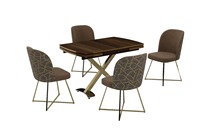 Ensemble table à manger et chaises de luxe modernes Mobilier de maison en métal pour la cuisine